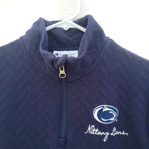 Champion Womens S Textured Quarter Zip Nittany Lions Turtleneck Sweater - Picture 3 of 12